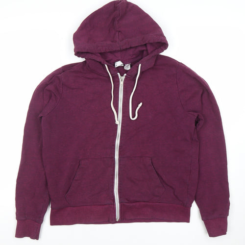 H&M Divided Women’s Purple Full Zip Hoodie Size 12 Cotton Blend