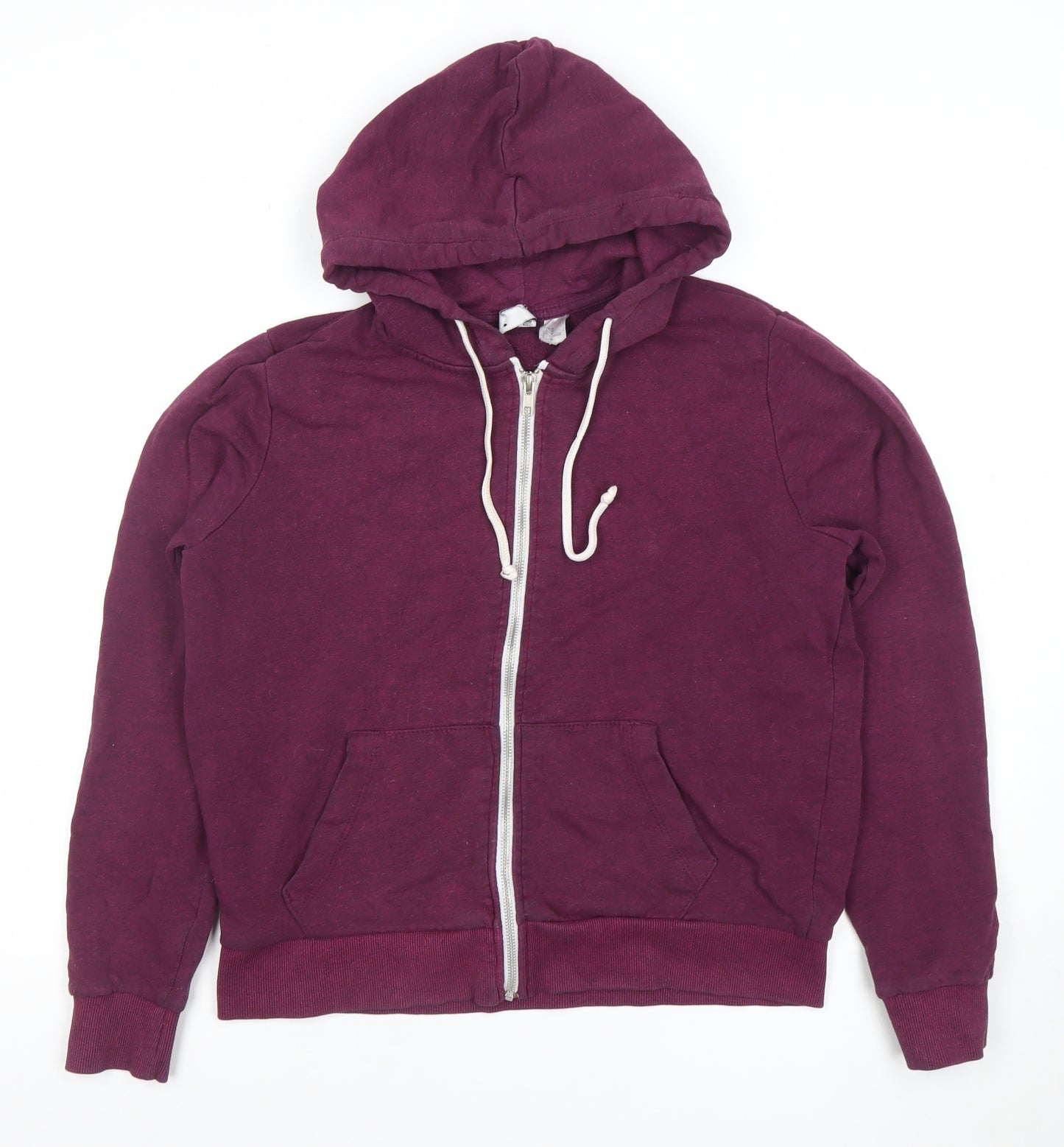 H&M Divided Women’s Purple Full Zip Hoodie Size 12 Cotton Blend