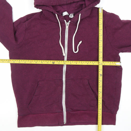 H&M Divided Women’s Purple Full Zip Hoodie Size 12 Cotton Blend