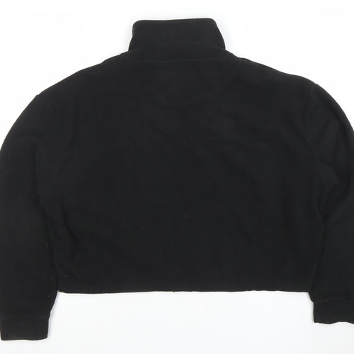 Brave Soul London Women's Black 1/4 Zip Fleece Pullover Sweatshirt M
