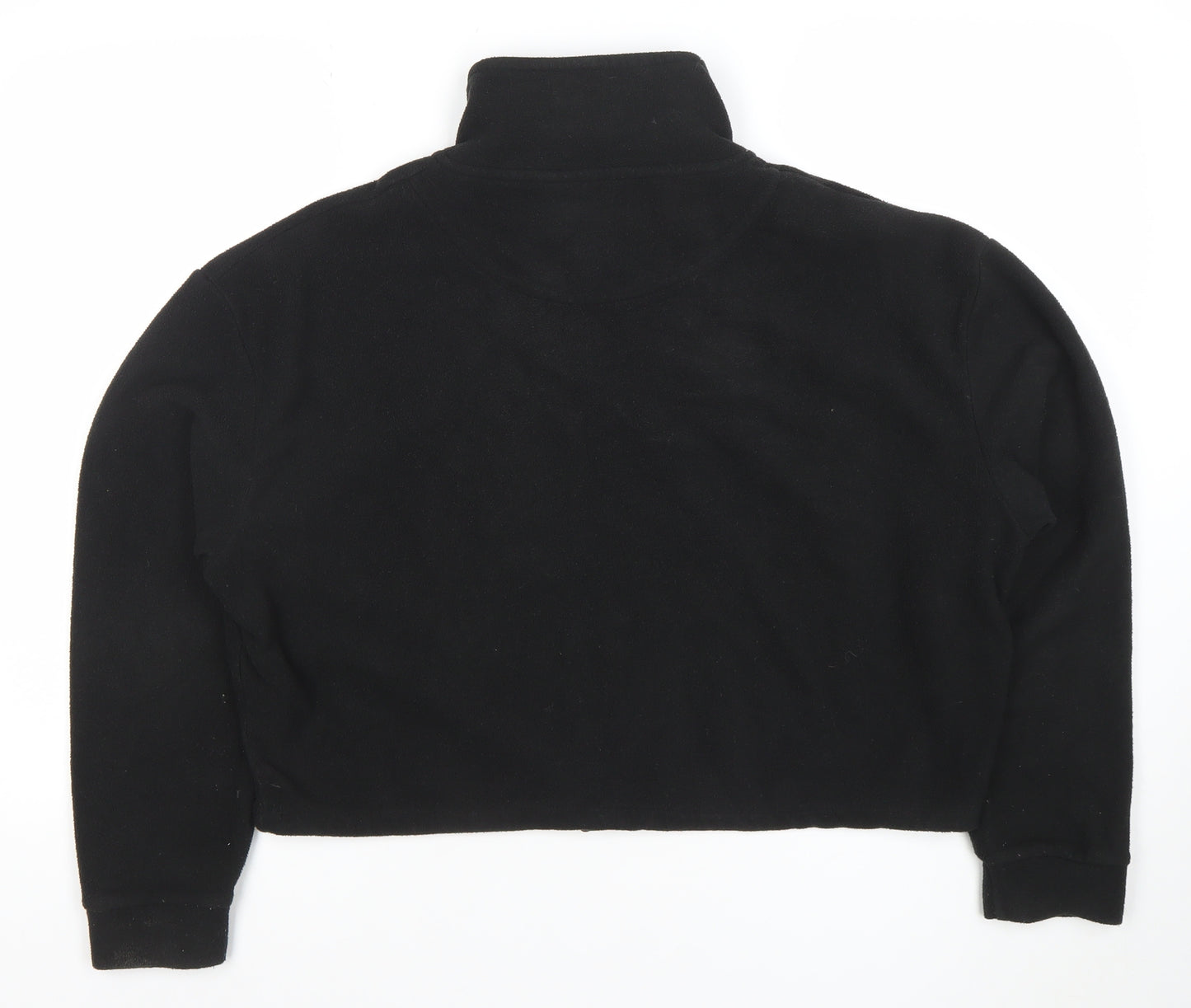 Brave Soul London Women's Black 1/4 Zip Fleece Pullover Sweatshirt M