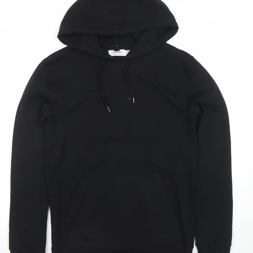 Topman Mens Black Regular Fit Pullover Hoodie Size S