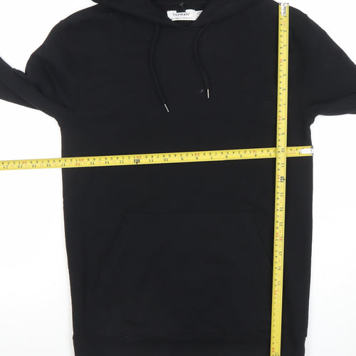 Topman Mens Black Regular Fit Pullover Hoodie Size S