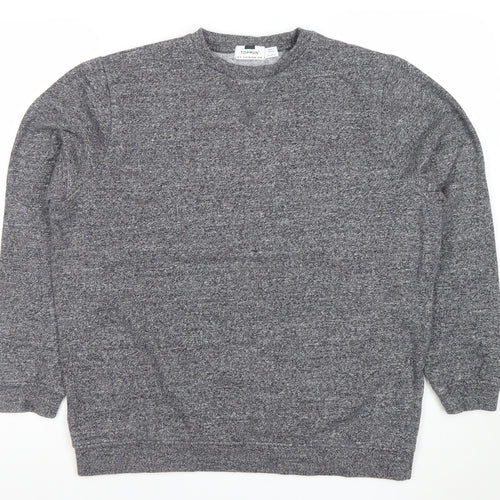 Topman Men's Grey Knit Crew Neck Sweatshirt Size M