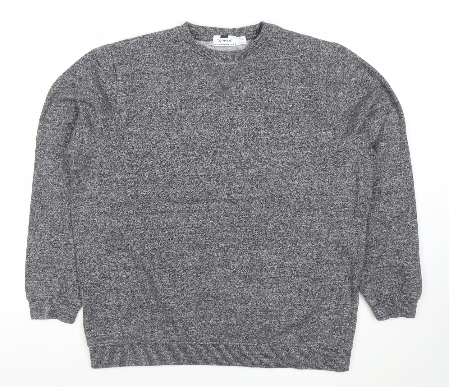 Topman Men's Grey Knit Crew Neck Sweatshirt Size M
