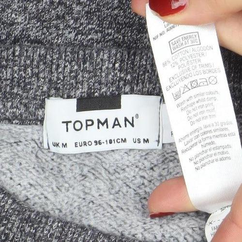 Topman Men's Grey Knit Crew Neck Sweatshirt Size M