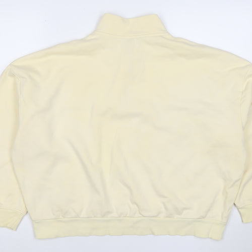 Marks and Spencer Women Beige 1/4 Zip Pullover Sweatshirt Size L