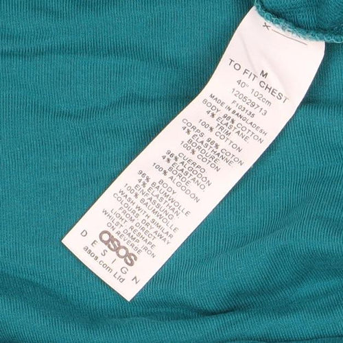 ASOS Men’s Green Pullover Hoodie Medium Cotton Blend