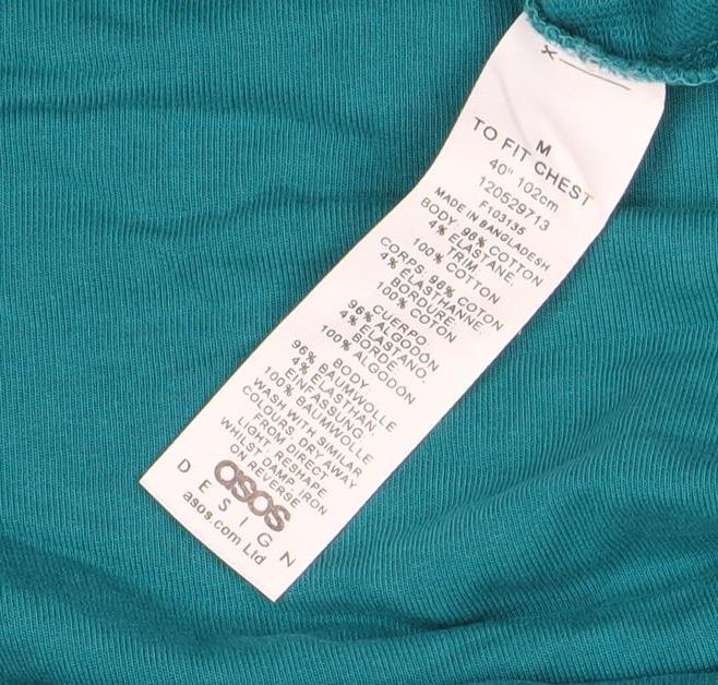 ASOS Men’s Green Pullover Hoodie Medium Cotton Blend