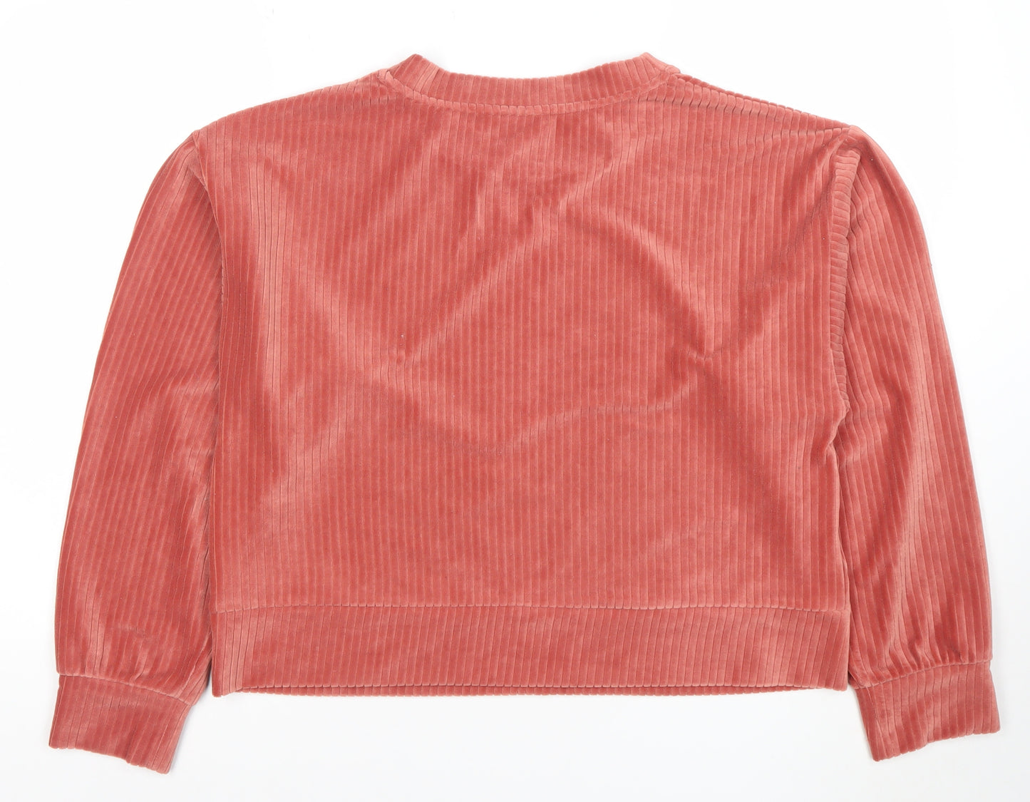 ASOS Design Women Pink Velour Pullover Sweatshirt UK 12 Regular Fit