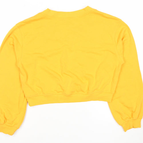 H&M Divided Women's Yellow V-Neck Pullover Sweatshirt Size 12