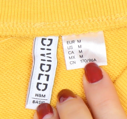 H&M Divided Women's Yellow V-Neck Pullover Sweatshirt Size 12