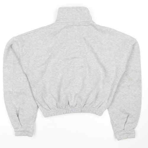PrettyLittleThing Women Grey 1/2 Zip Pullover Sweatshirt Size S