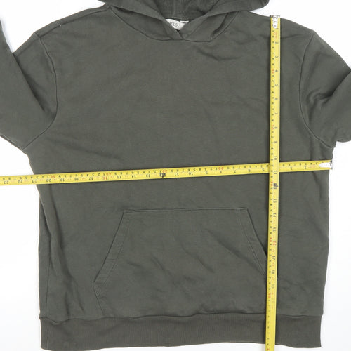 Marks and Spencer Men's Green Pullover Hoodie M Fleece Cotton