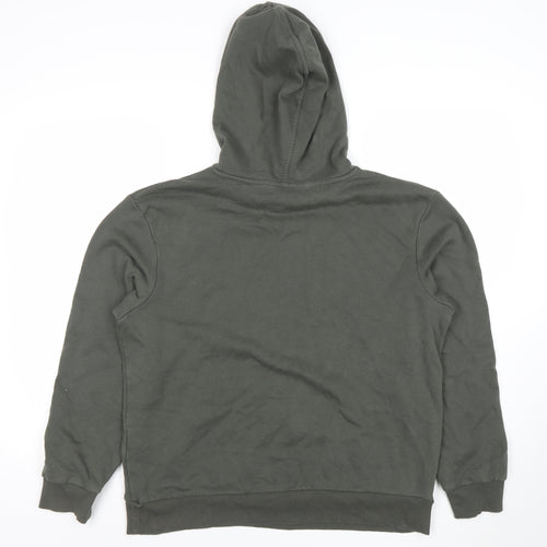 Marks and Spencer Men's Green Pullover Hoodie M Fleece Cotton