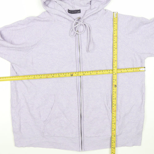 Marks and Spencer Women Lilac Full Zip Hooded Cardigan L