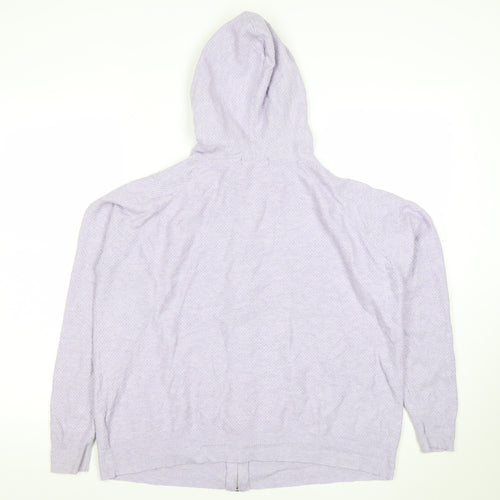 Marks and Spencer Women Lilac Full Zip Hooded Cardigan L