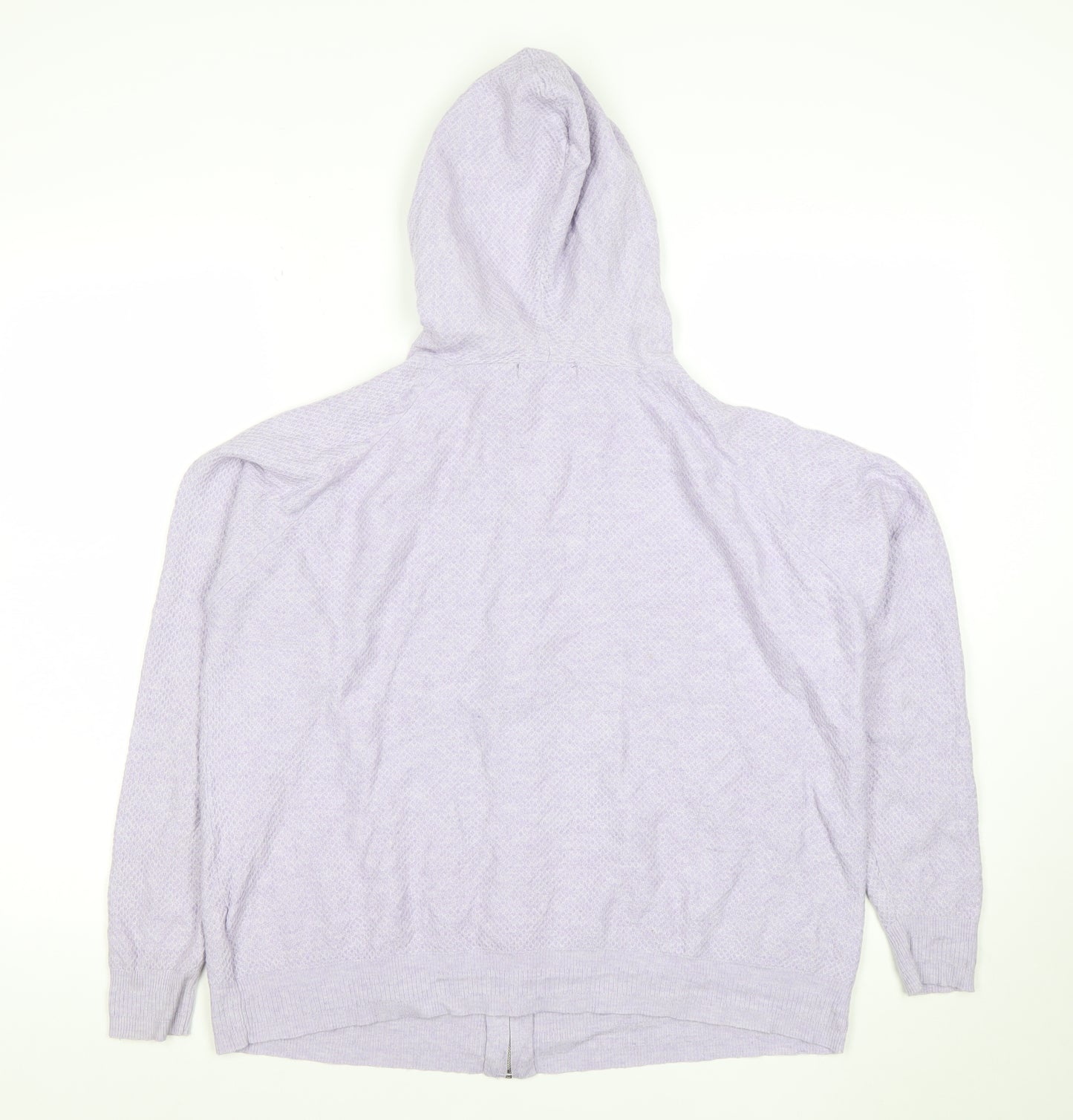 Marks and Spencer Women Lilac Full Zip Hooded Cardigan L