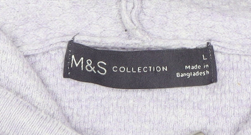 Marks and Spencer Women Lilac Full Zip Hooded Cardigan L