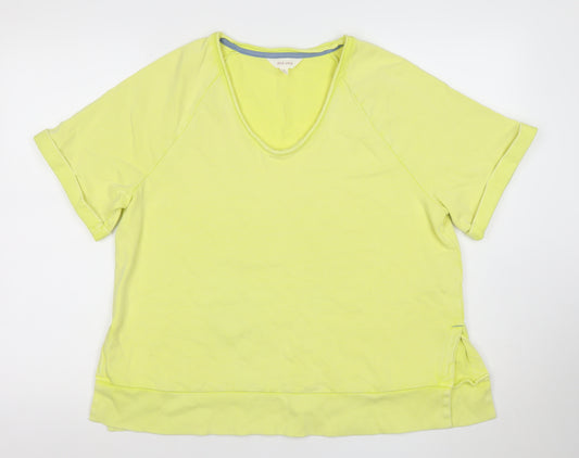 Marks and Spencer Per Una Women's Yellow Cotton Stretch T-Shirt Size M