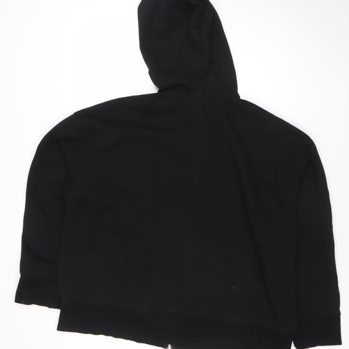 Topshop Women's Black Full Zip Hoodie S UK 8-10 Cotton Blend
