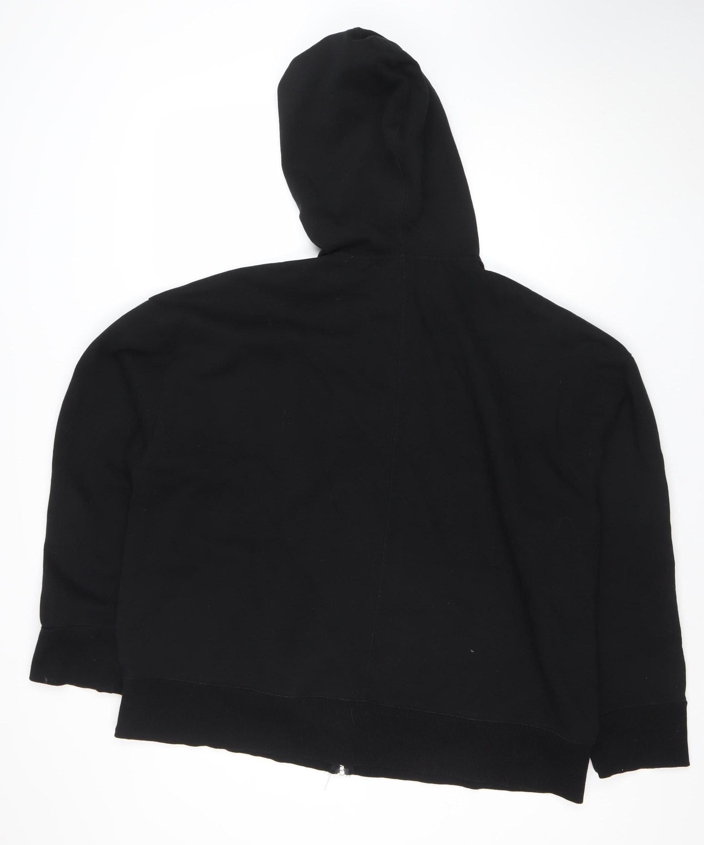 Topshop Women's Black Full Zip Hoodie S UK 8-10 Cotton Blend