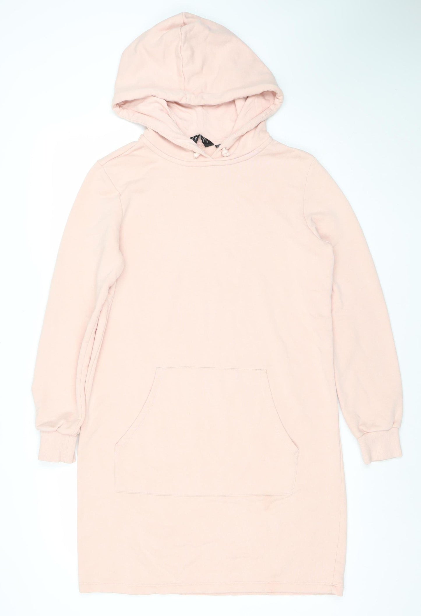 Dorothy Perkins Womens Pink Longline Hoodie Dress UK 14 Cotton Blend