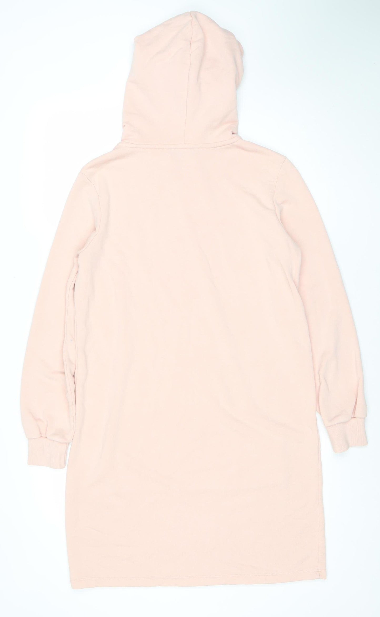 Dorothy Perkins Womens Pink Longline Hoodie Dress UK 14 Cotton Blend