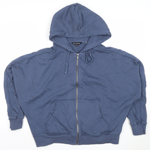 Next Petite Womens Blue Full Zip Hoodie Size M Cotton Blend