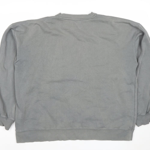 Topman Men's Grey Pullover Sweatshirt Size M Crew Neck Fleece Cotton Blend