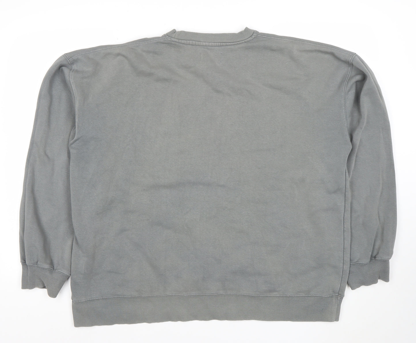 Topman Men's Grey Pullover Sweatshirt Size M Crew Neck Fleece Cotton Blend