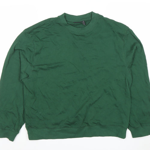 ASOS DESIGN Men's Green Crew Neck Pullover Sweatshirt M
