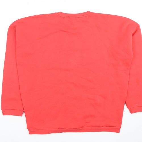 Mavi Women’s Red Cat Print Pullover Sweatshirt Size S Cotton Blend