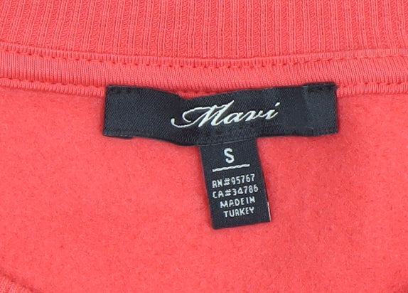 Mavi Women’s Red Cat Print Pullover Sweatshirt Size S Cotton Blend