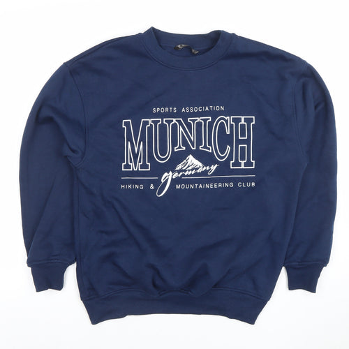 Dunnes Women Navy Munich Graphic Crew Neck Sweatshirt XS