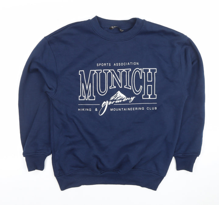 Dunnes Women Navy Munich Graphic Crew Neck Sweatshirt XS