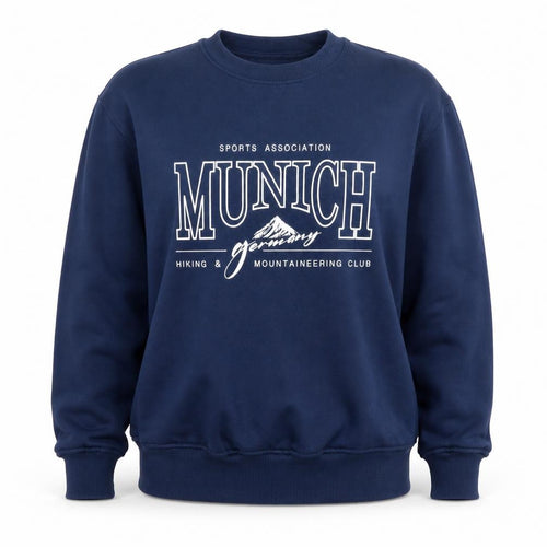 Dunnes Women Navy Munich Graphic Crew Neck Sweatshirt XS