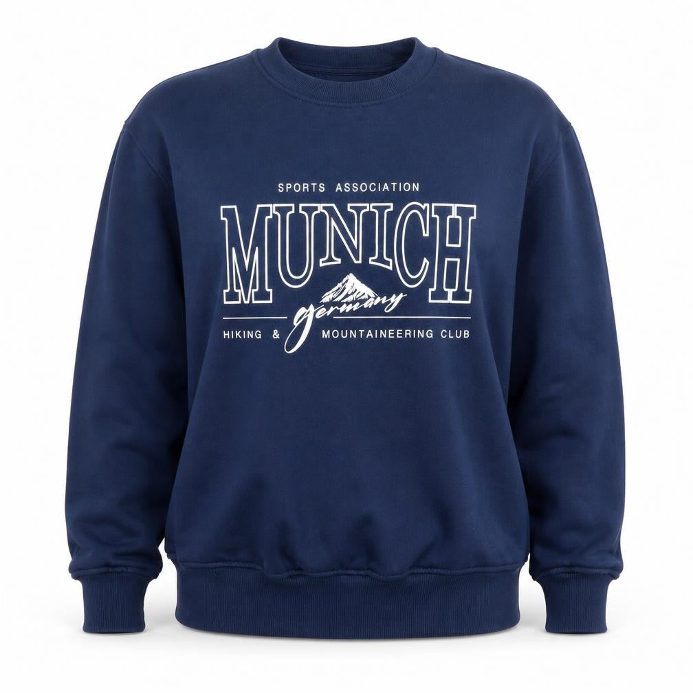 Dunnes Women Navy Munich Graphic Crew Neck Sweatshirt XS
