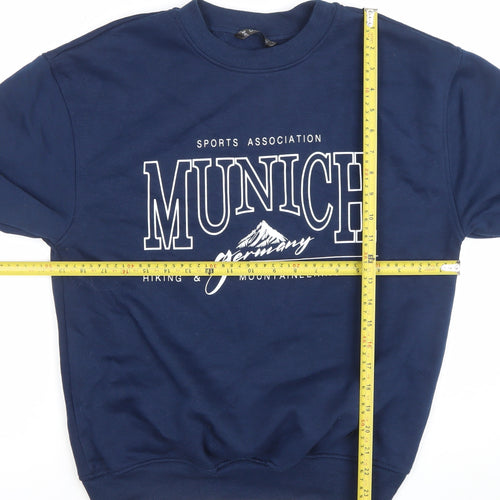 Dunnes Women Navy Munich Graphic Crew Neck Sweatshirt XS