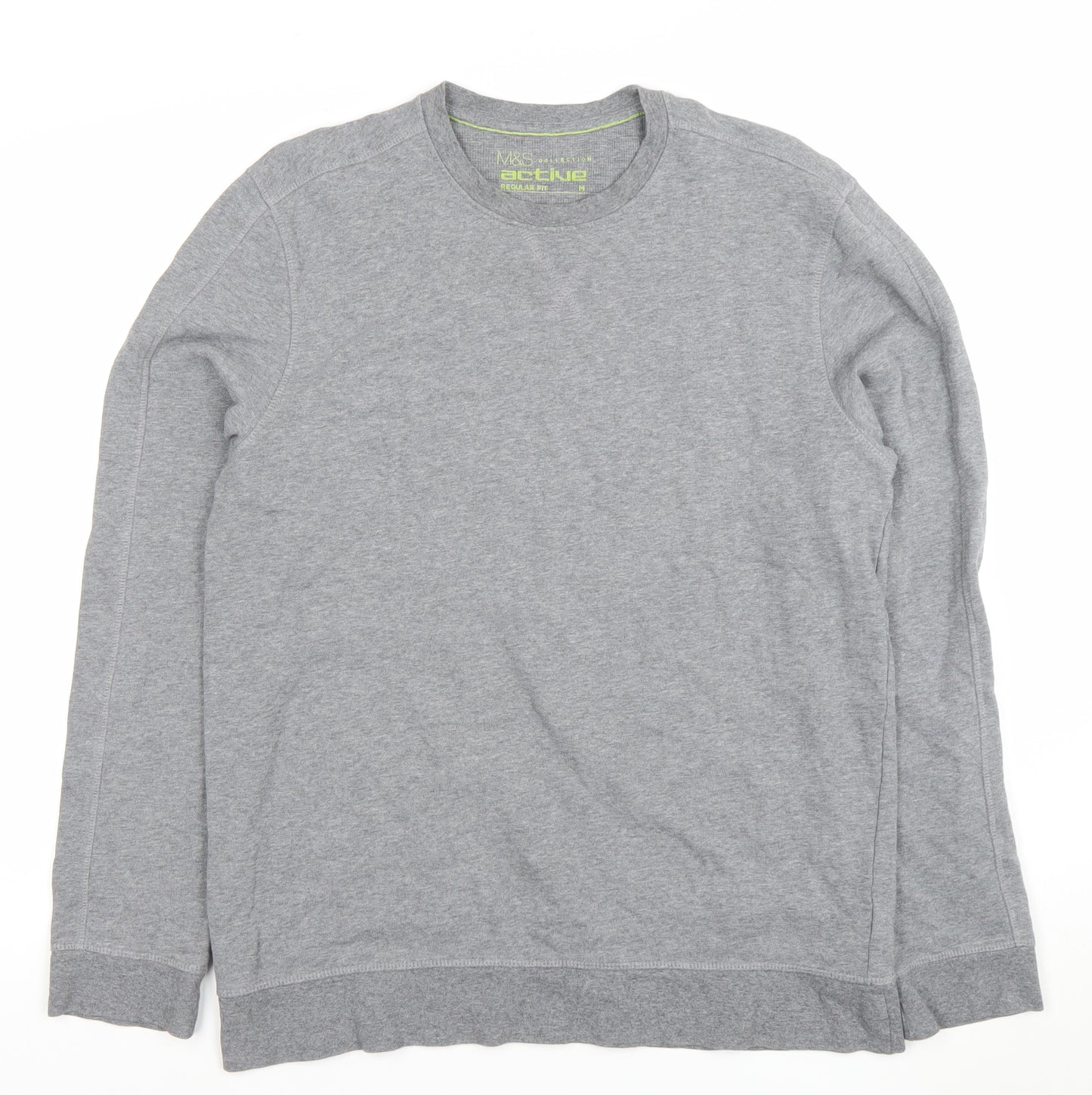 Marks and Spencer Men's Grey Medium Crew Neck Sweatshirt