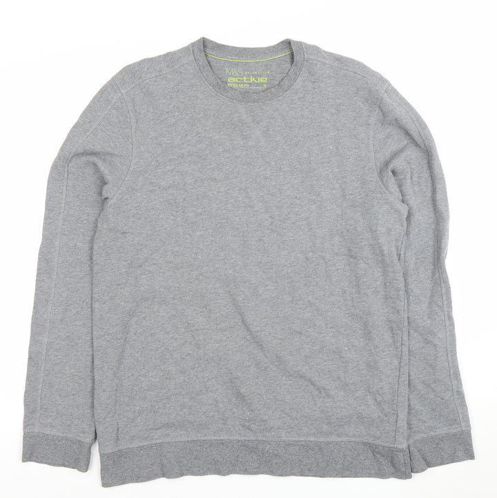 Marks and Spencer Men's Grey Medium Crew Neck Sweatshirt