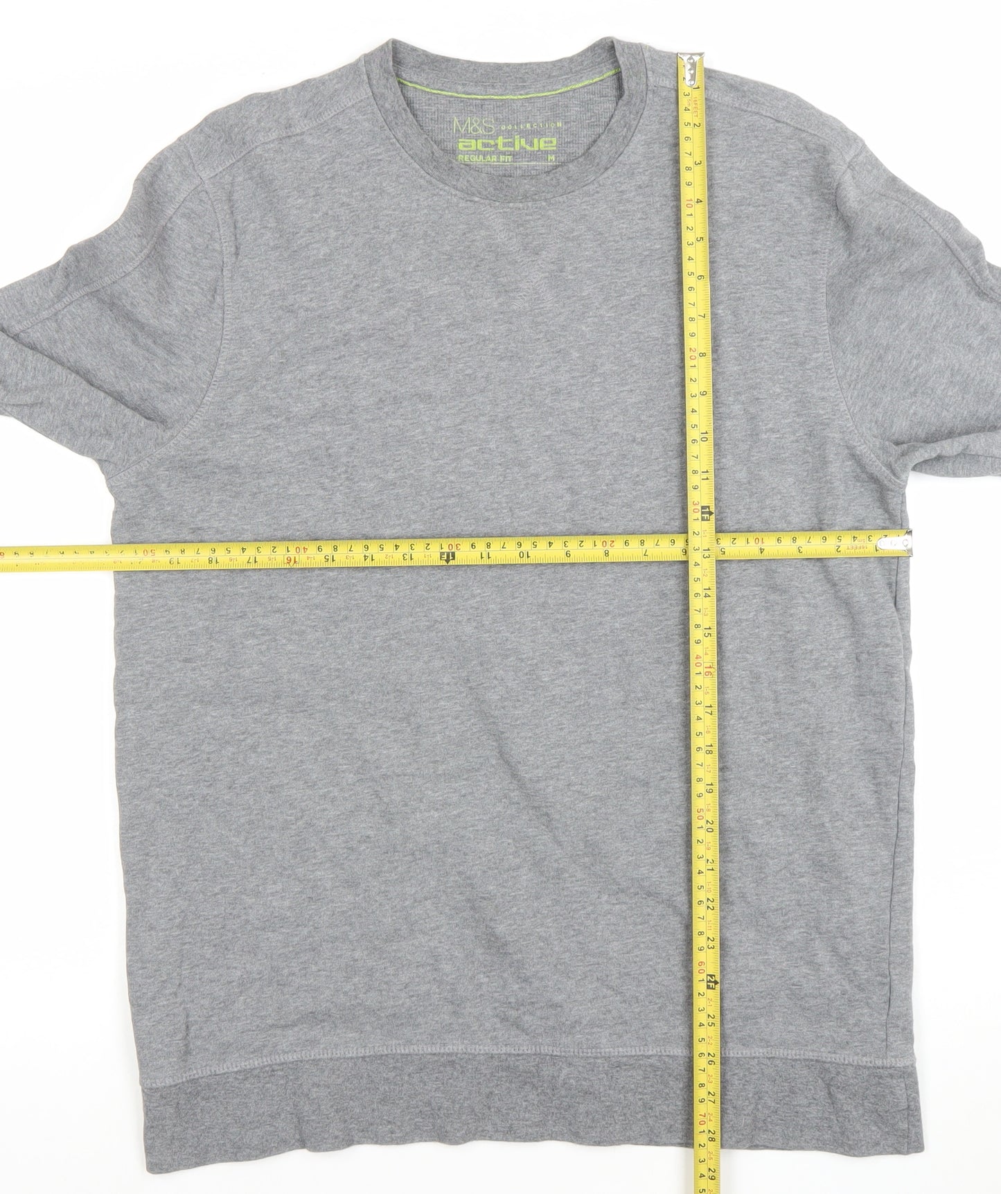 Marks and Spencer Men's Grey Medium Crew Neck Sweatshirt