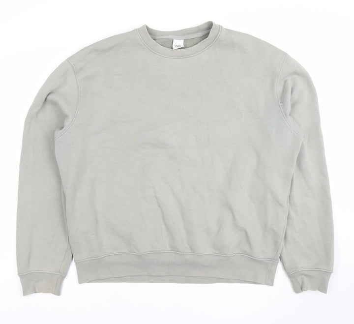 Zara Womens Grey Size 14 Crew Neck Long Sleeve Pullover Sweatshirt