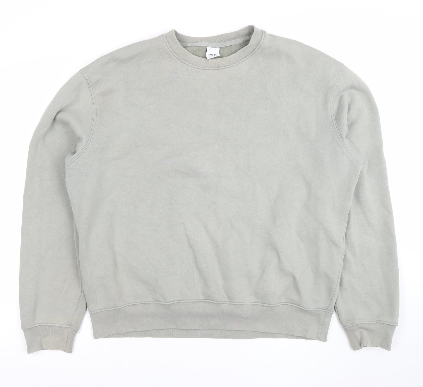 Zara Womens Grey Size 14 Crew Neck Long Sleeve Pullover Sweatshirt