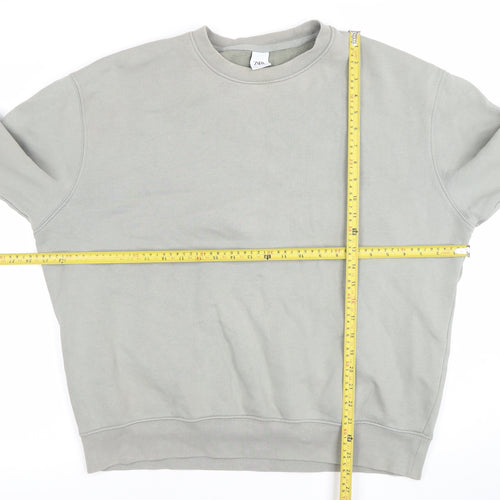Zara Womens Grey Size 14 Crew Neck Long Sleeve Pullover Sweatshirt