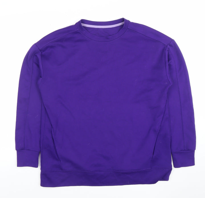 Dunnes Stores Women Purple M Sweatshirt Crew Neck Long Sleeve Casual