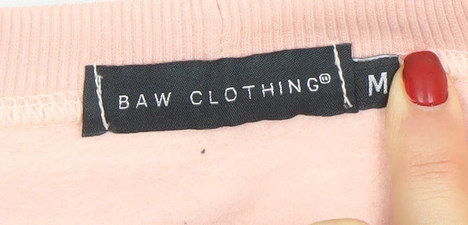BAW Clothing Men's Pink Tropical Graphic Pullover Sweatshirt M