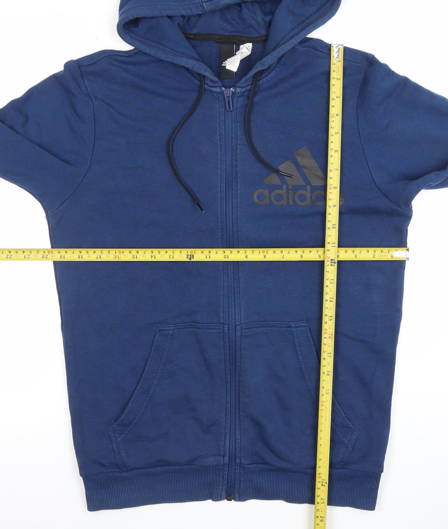 Adidas Men's Blue Full Zip Hoodie Size M Sports Cotton Blend