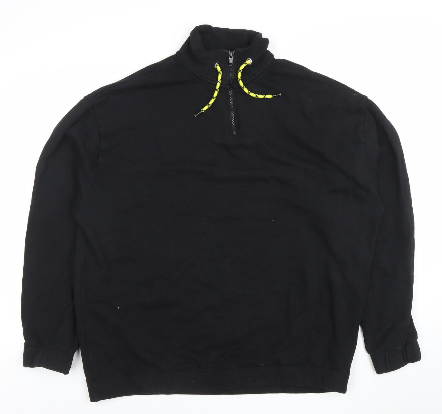 ASOS DESIGN Men’s Black Fleece 1/4 Zip Pullover Sweatshirt Size L