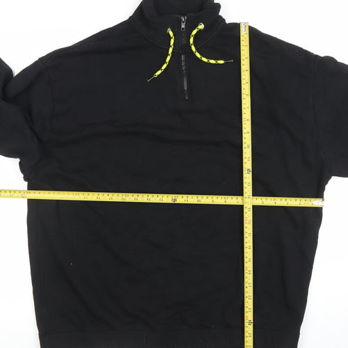 ASOS DESIGN Men’s Black Fleece 1/4 Zip Pullover Sweatshirt Size L